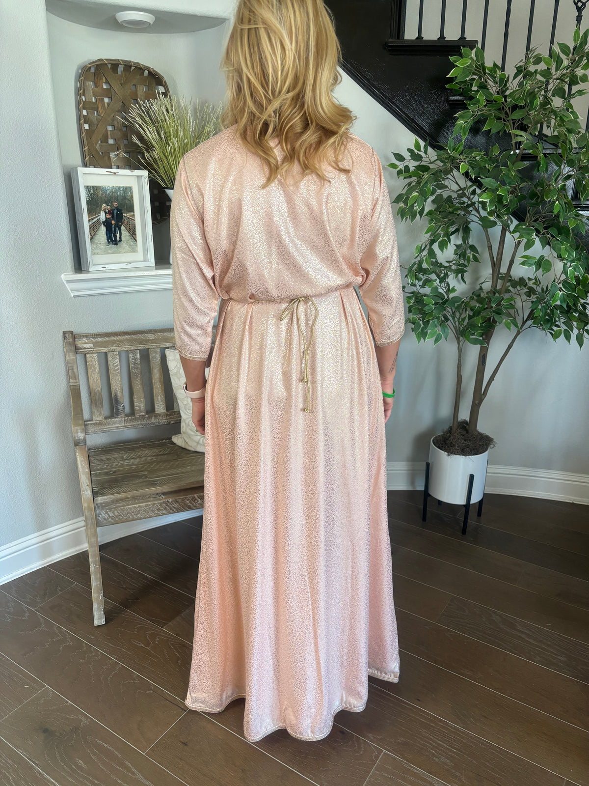 Blush Gold Jewel Moroccan Caftan