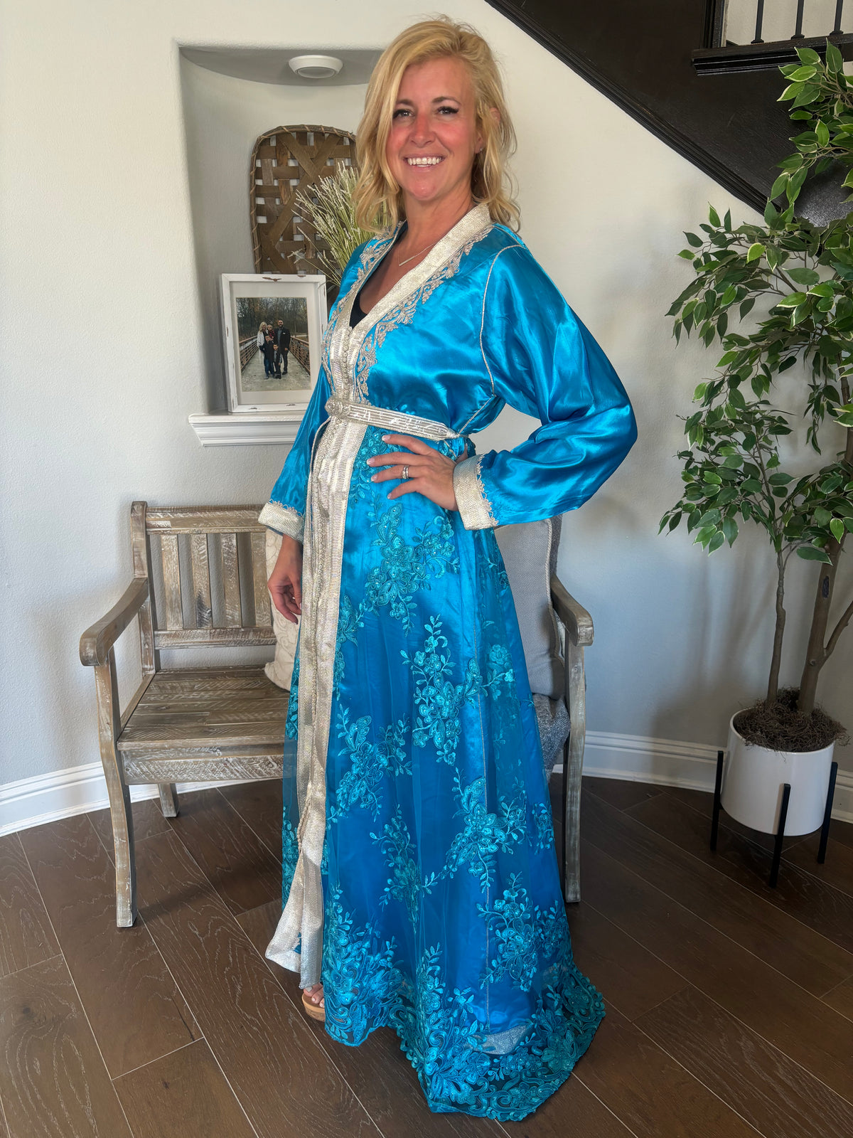 Turquoise Lace Dream Moroccan Takchita