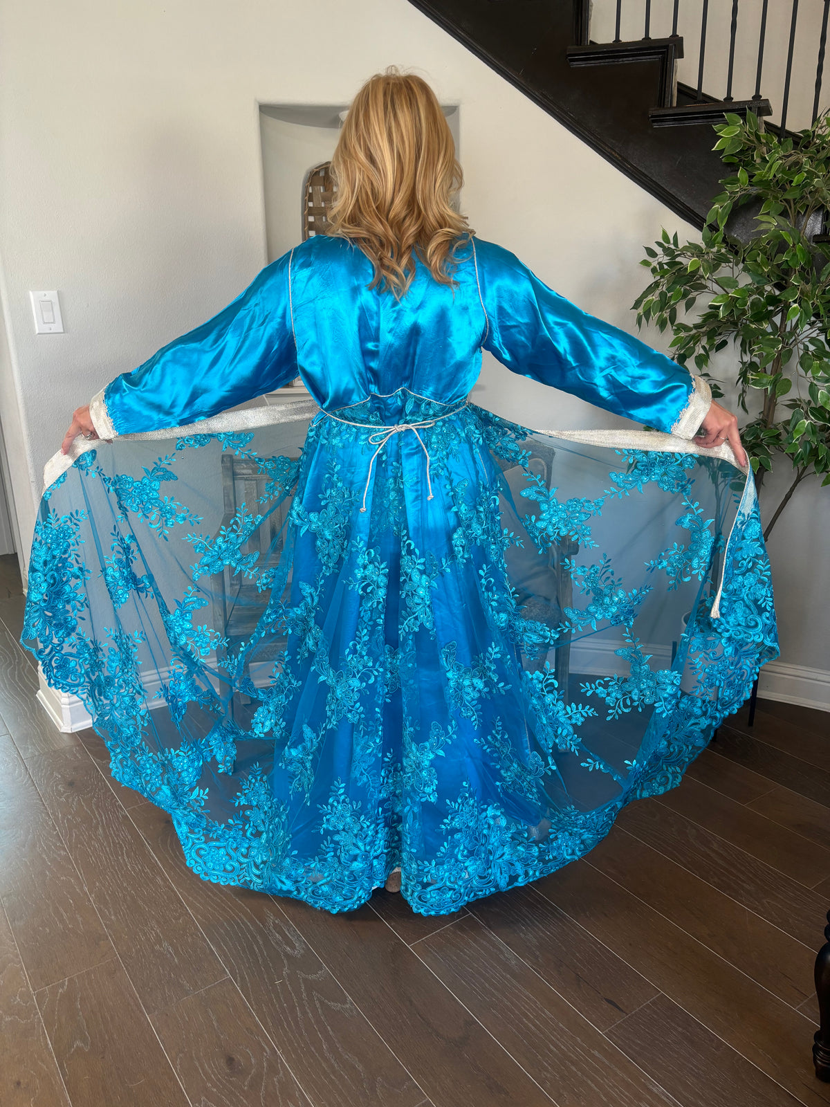 Turquoise Lace Dream Moroccan Takchita