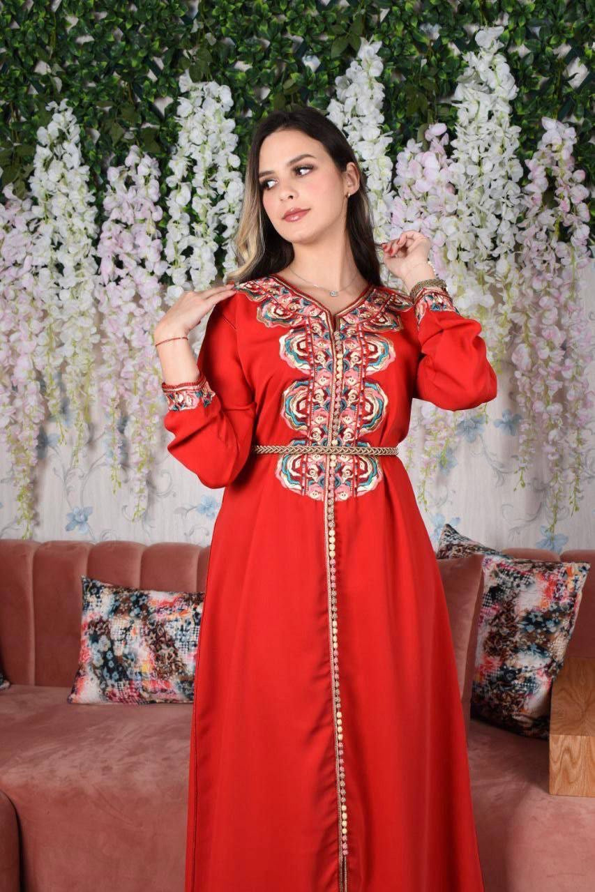 MOROCCAN CAFTAN MATROUZ ( EMBROIDERY ) HALFWAY