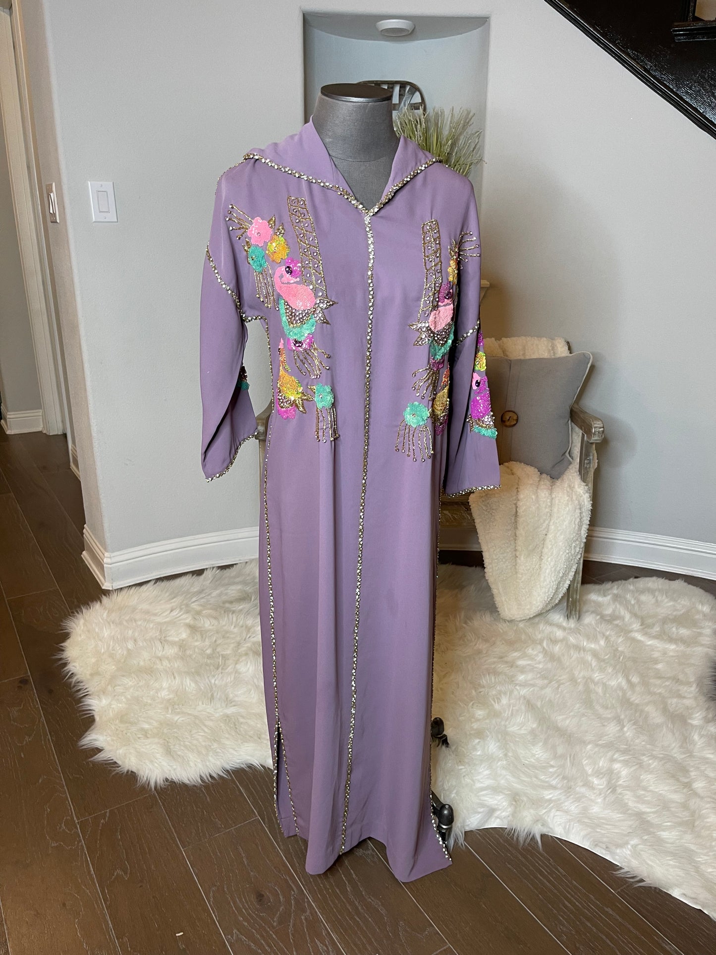 HAND BEADED JELLABA Makhzania “sold”
