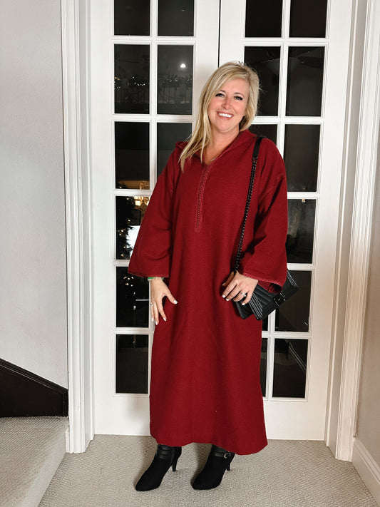 New arrival Modern Winter Jellaba beautiful Red for women