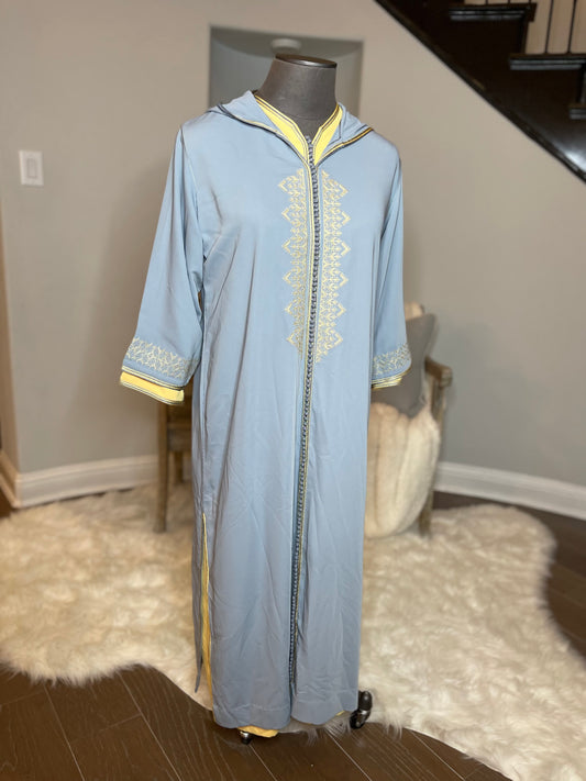 NICE 2PC YELLOW & GRAY JELLABA SET