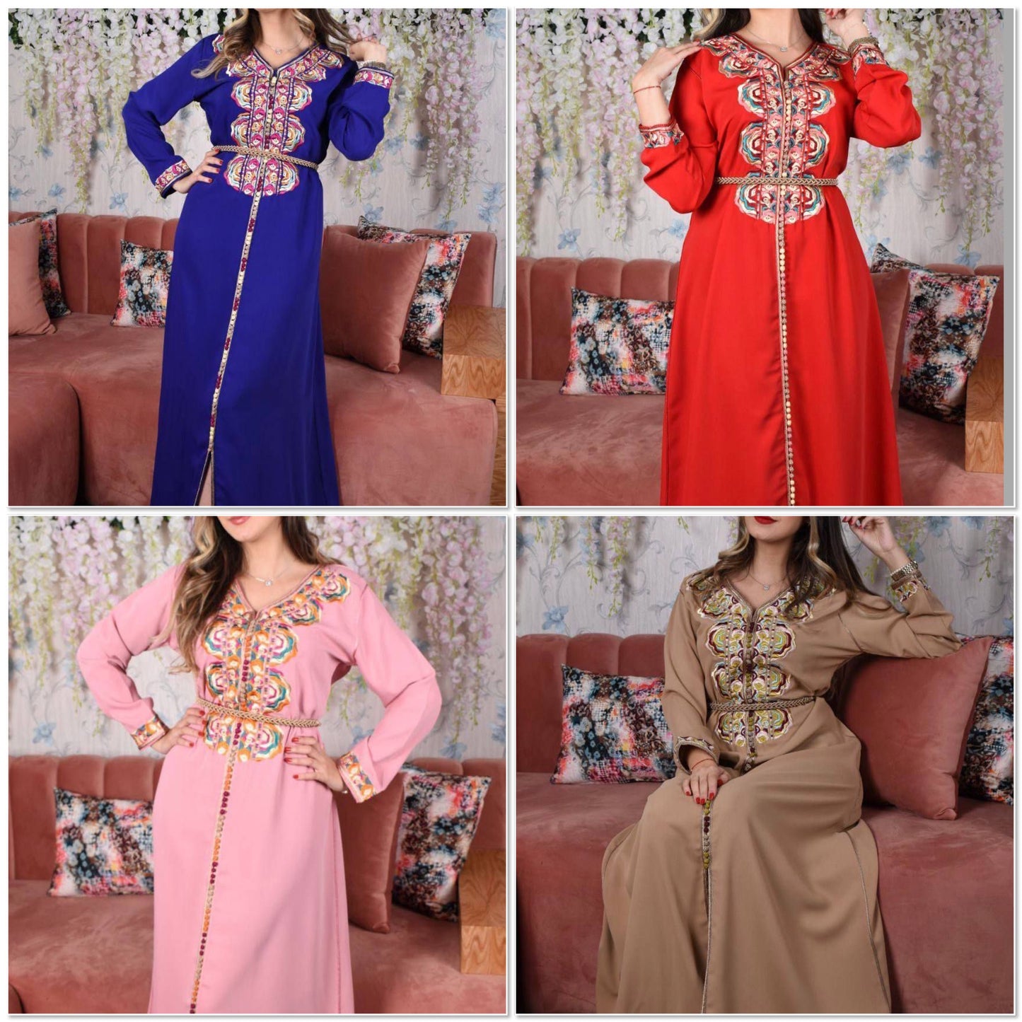 MOROCCAN CAFTAN MATROUZ ( EMBROIDERY ) HALFWAY