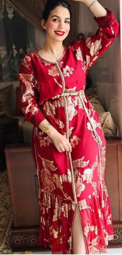NEW ARRIVAL 2 -PS RED THLIJA CAFTAN