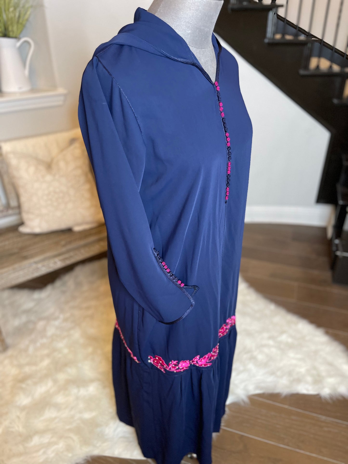 COLORFUL JELLABA WITH EMBROIDERY & FOLDS