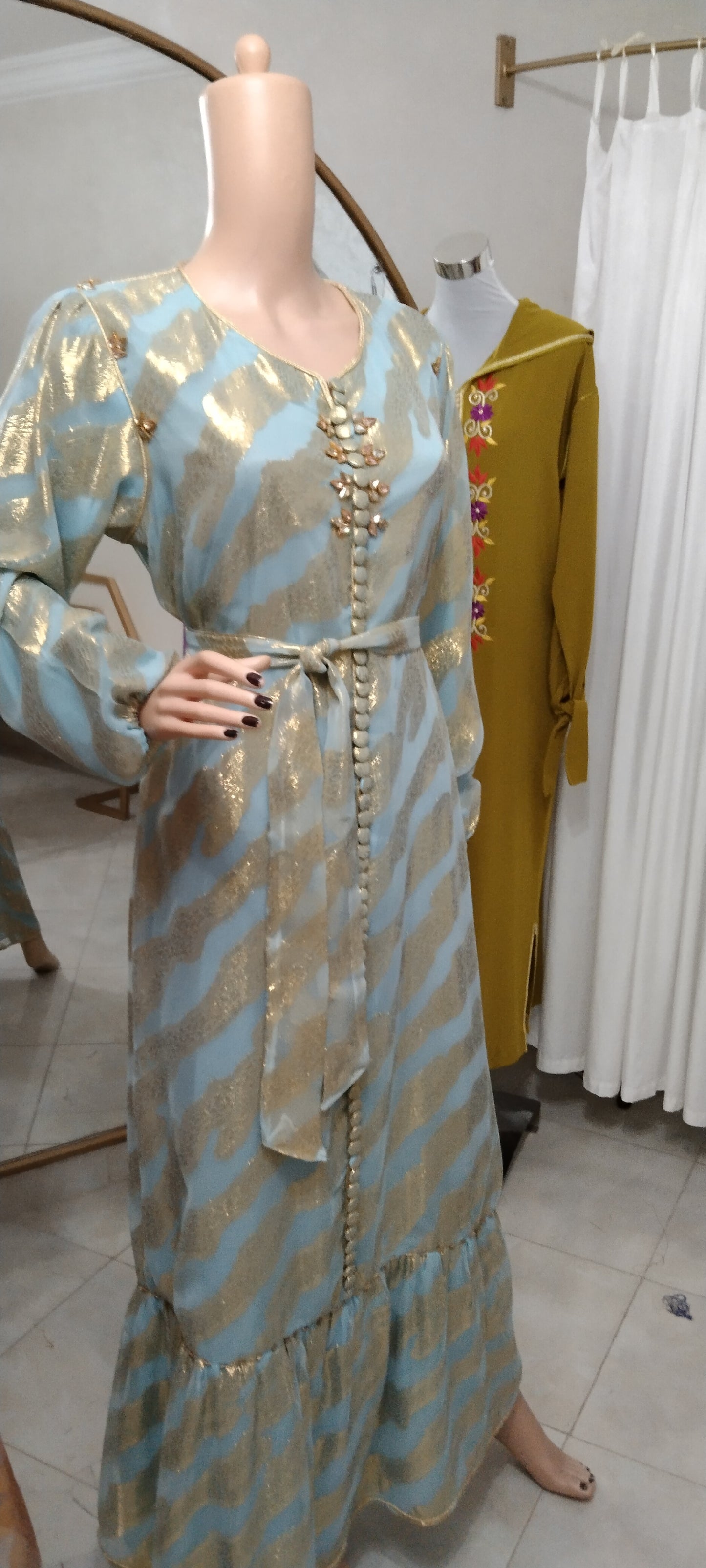 NEW ARRIVAL MOROCCAN CAFTAN TLIJA with balloon sleeves قفطان مغربي ثلجية