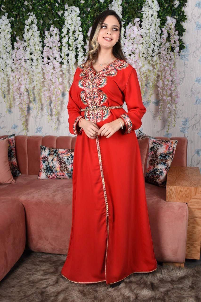 MOROCCAN CAFTAN MATROUZ ( EMBROIDERY ) HALFWAY